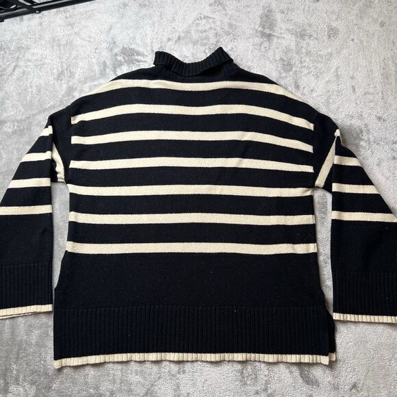 Ellen Tracy Sweater Women's XL Black Striped V-Neck Long Sleeve - Picture 7 of 8